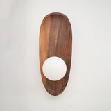 Modern Minimalist Wood and Glass Globe LED Wall Sconce for Bedroom Living Room