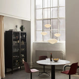Modern Mist Glass Pendant Light with Alabaster Shade for Kitchen and Dining Room