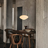 Modern Mist Glass Pendant Light with Alabaster Shade for Kitchen and Dining Room