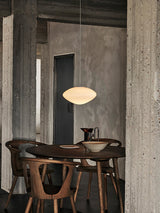 Modern Mist Glass Pendant Light with Alabaster Shade for Kitchen and Dining Room
