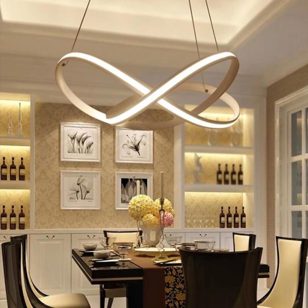 Modern Mobius Strip LED Pendant Light Geometric Ring Ceiling Chandelier for Living Room