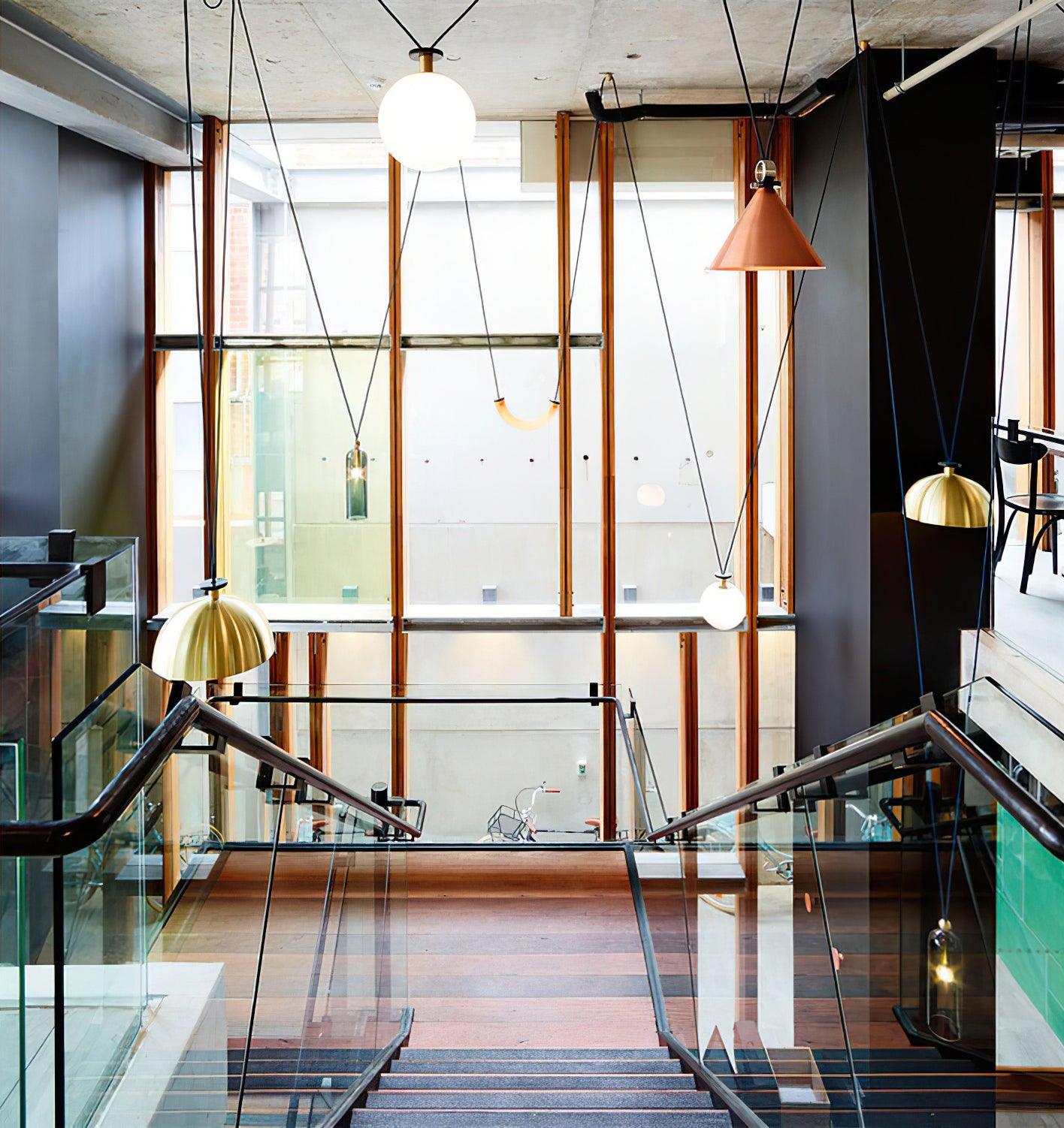 Modern Modular Geometric Chandelier Artistic Glass and Metal Pendant Light