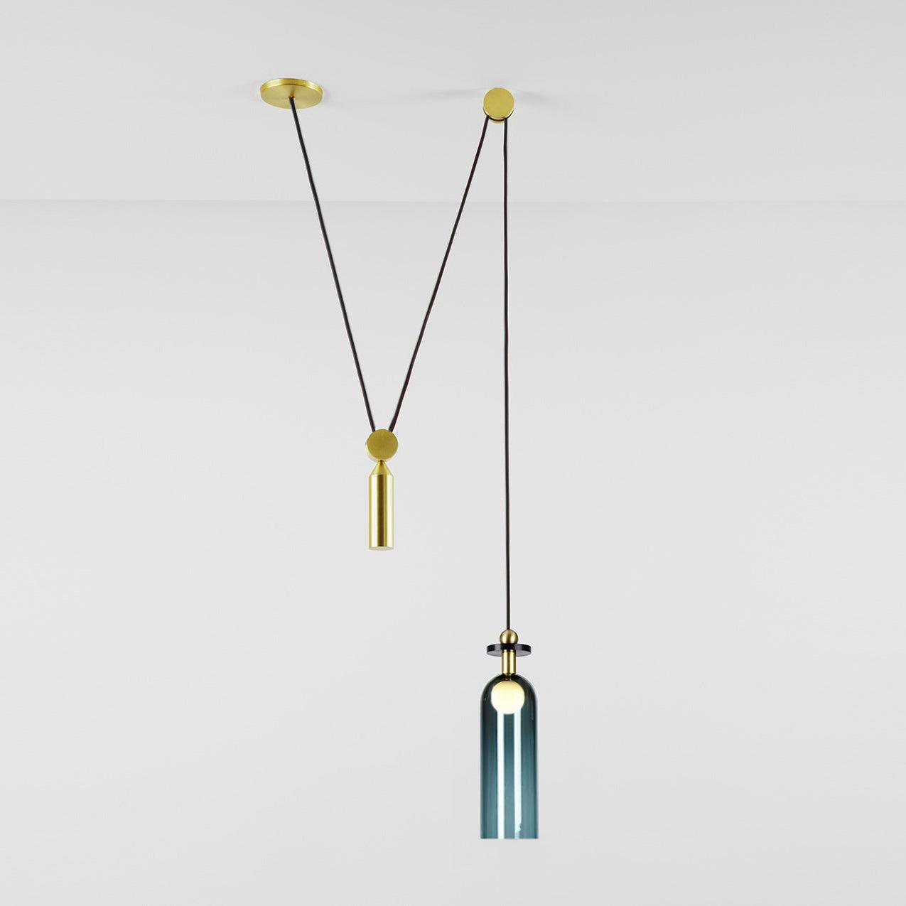 Modern Modular Geometric Chandelier Artistic Glass and Metal Pendant Light