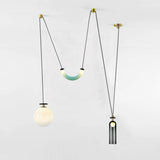 Modern Modular Geometric Chandelier Artistic Glass and Metal Pendant Light