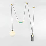 Modern Modular Geometric Chandelier Artistic Glass and Metal Pendant Light