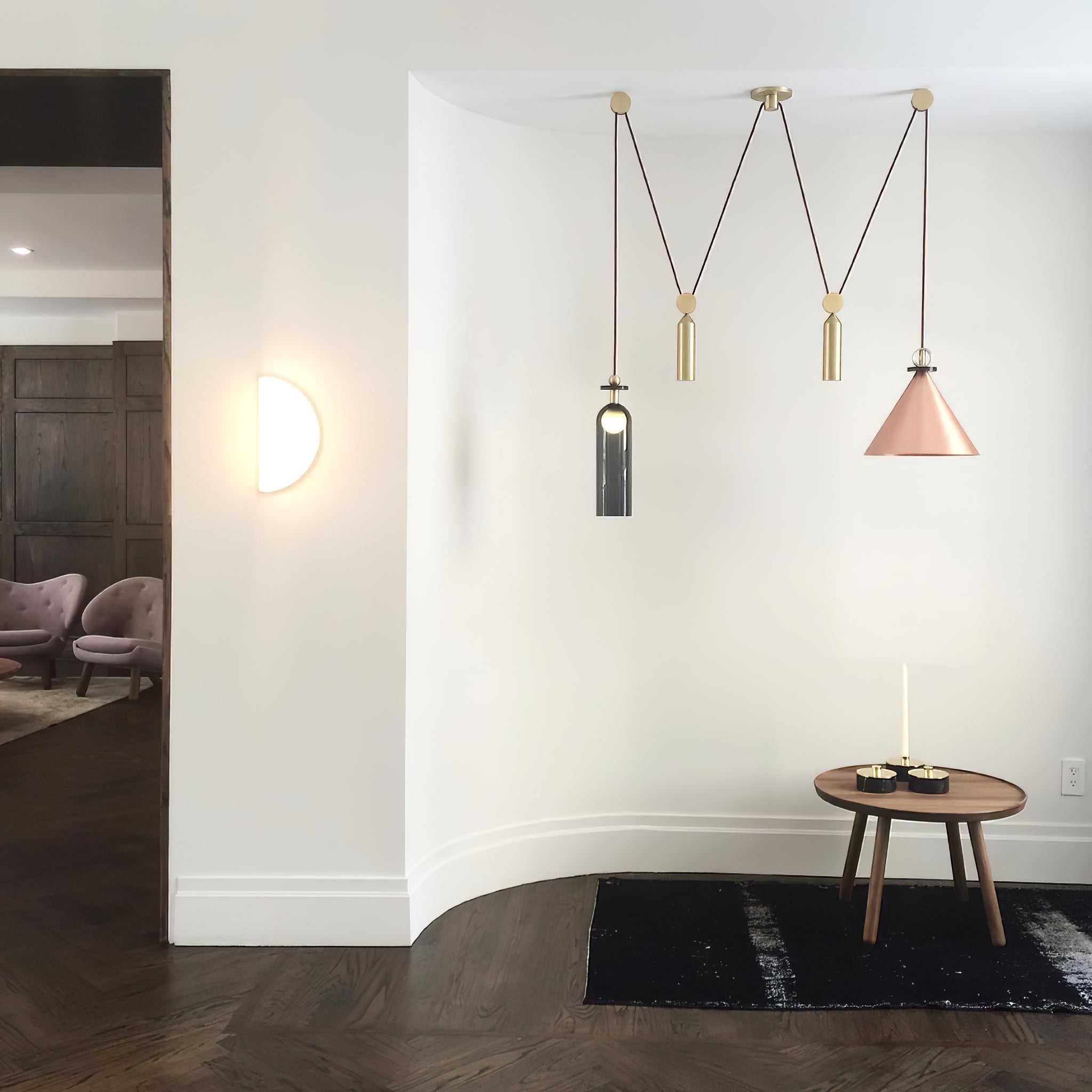 Modern Modular Geometric Chandelier Artistic Glass and Metal Pendant Light