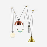 Modern Modular Geometric Chandelier Artistic Glass and Metal Pendant Light