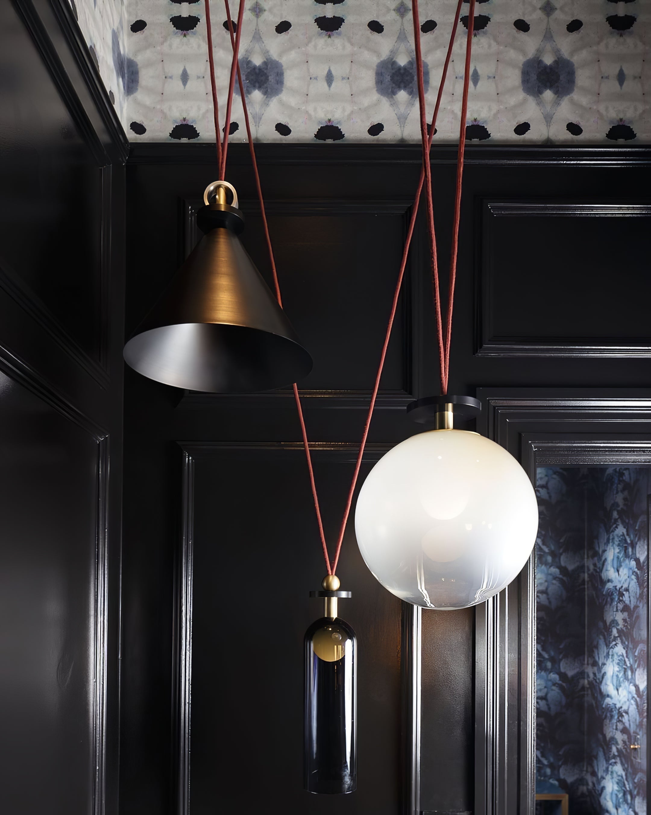 Modern Modular Geometric Chandelier Artistic Glass and Metal Pendant Light