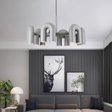 Modern Modular U Shape LED Chandelier Adjustable Geometric Multi Head Ceiling Light Fixture