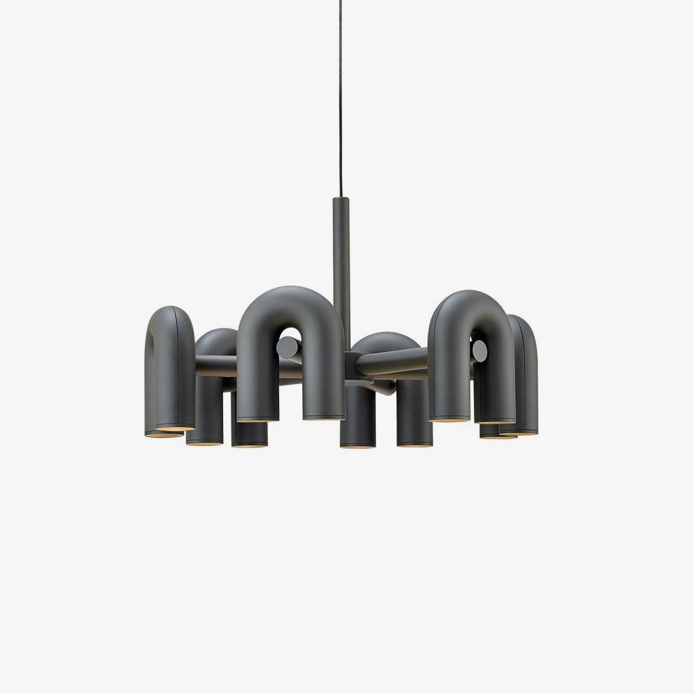Modern Modular U Shape LED Chandelier Adjustable Geometric Multi Head Ceiling Light Fixture