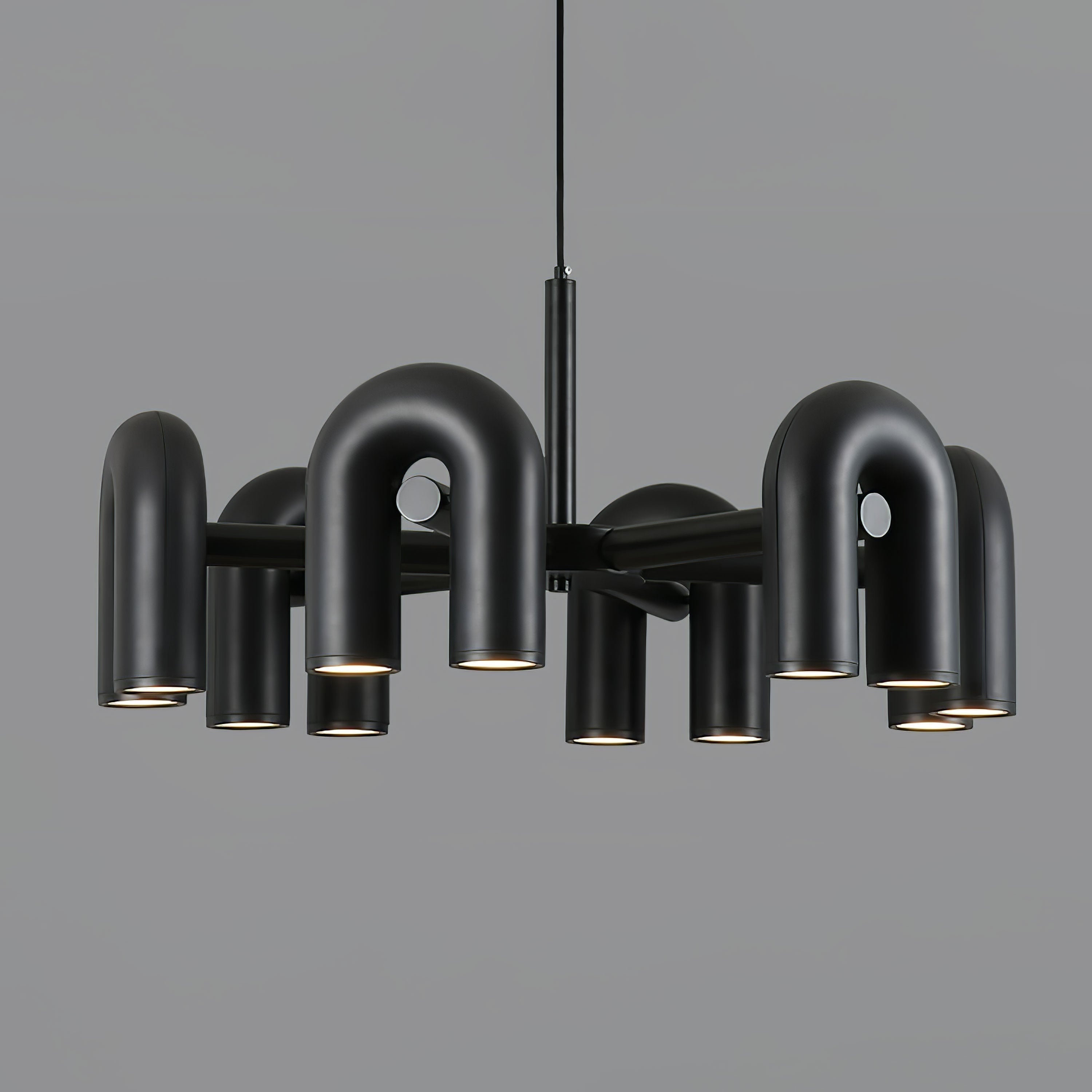 Modern Modular U Shape LED Chandelier Adjustable Geometric Multi Head Ceiling Light Fixture