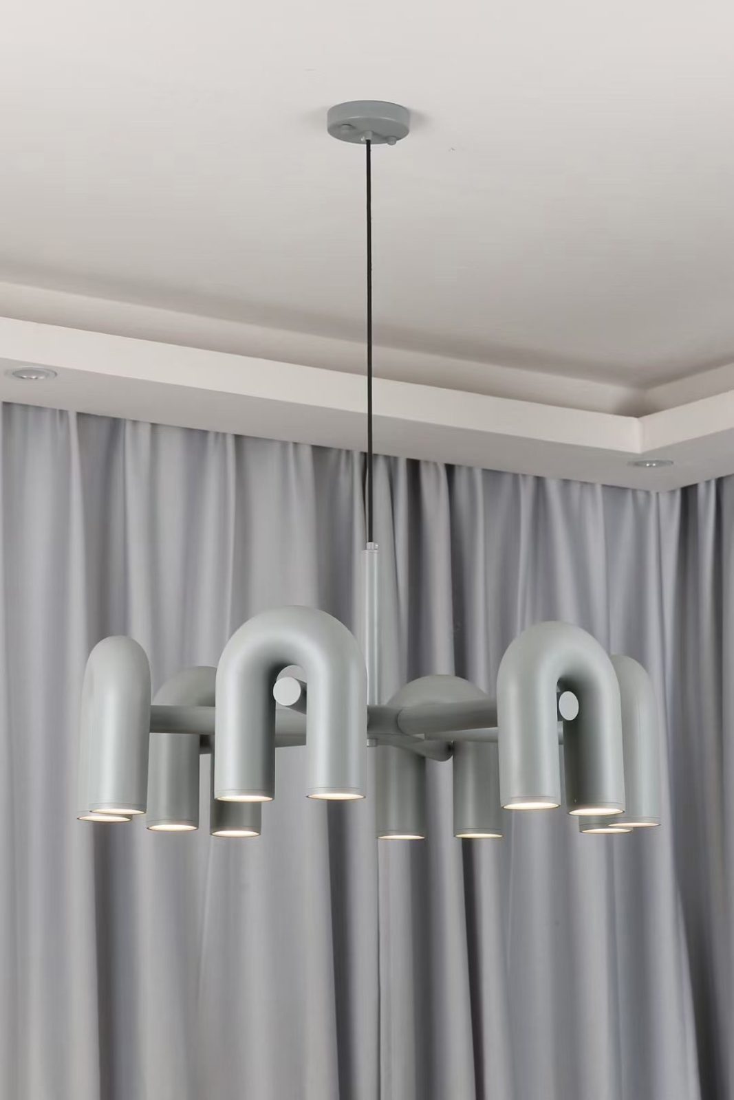 Modern Modular U Shape LED Chandelier Adjustable Geometric Multi Head Ceiling Light Fixture