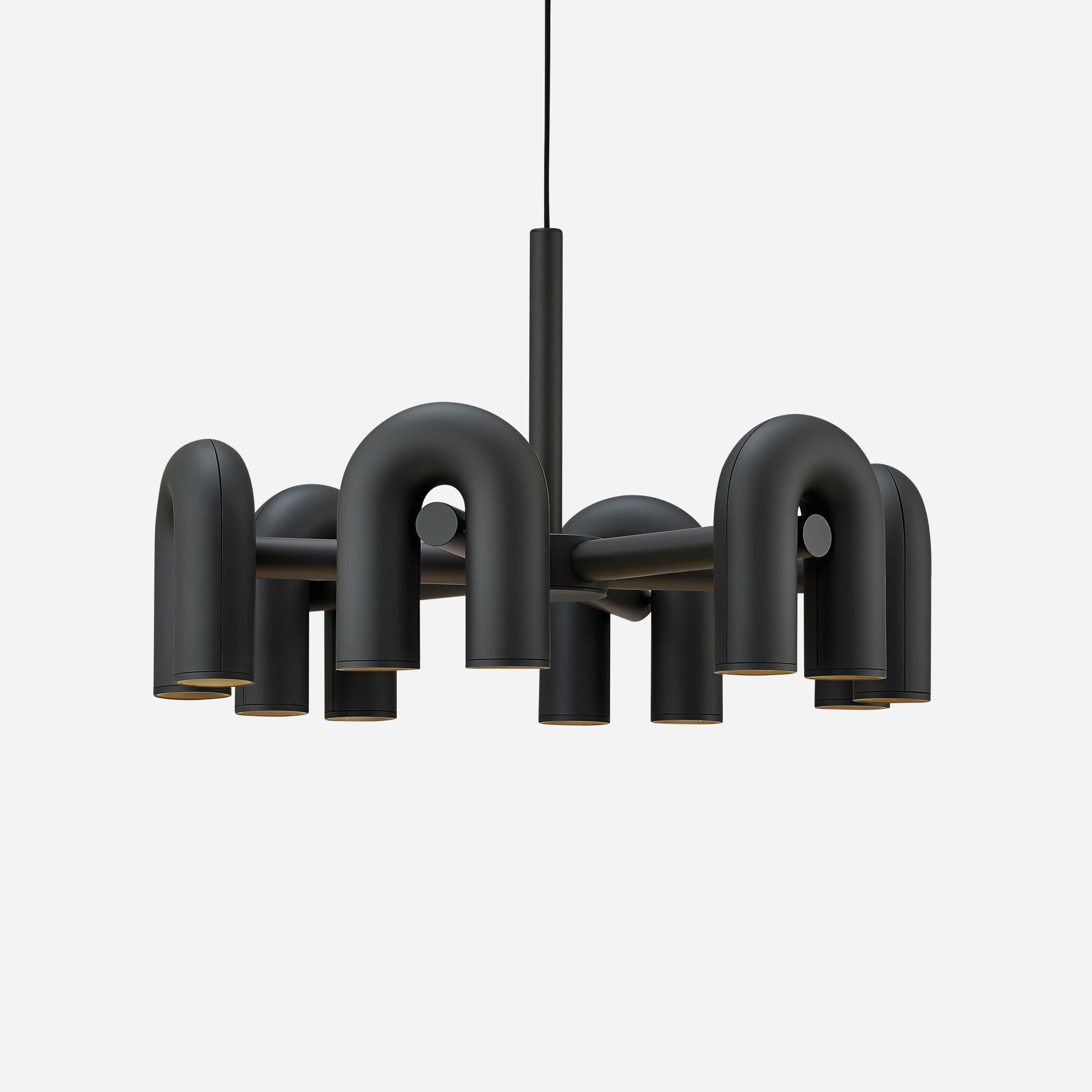 Modern Modular U Shape LED Chandelier Adjustable Geometric Multi Head Ceiling Light Fixture