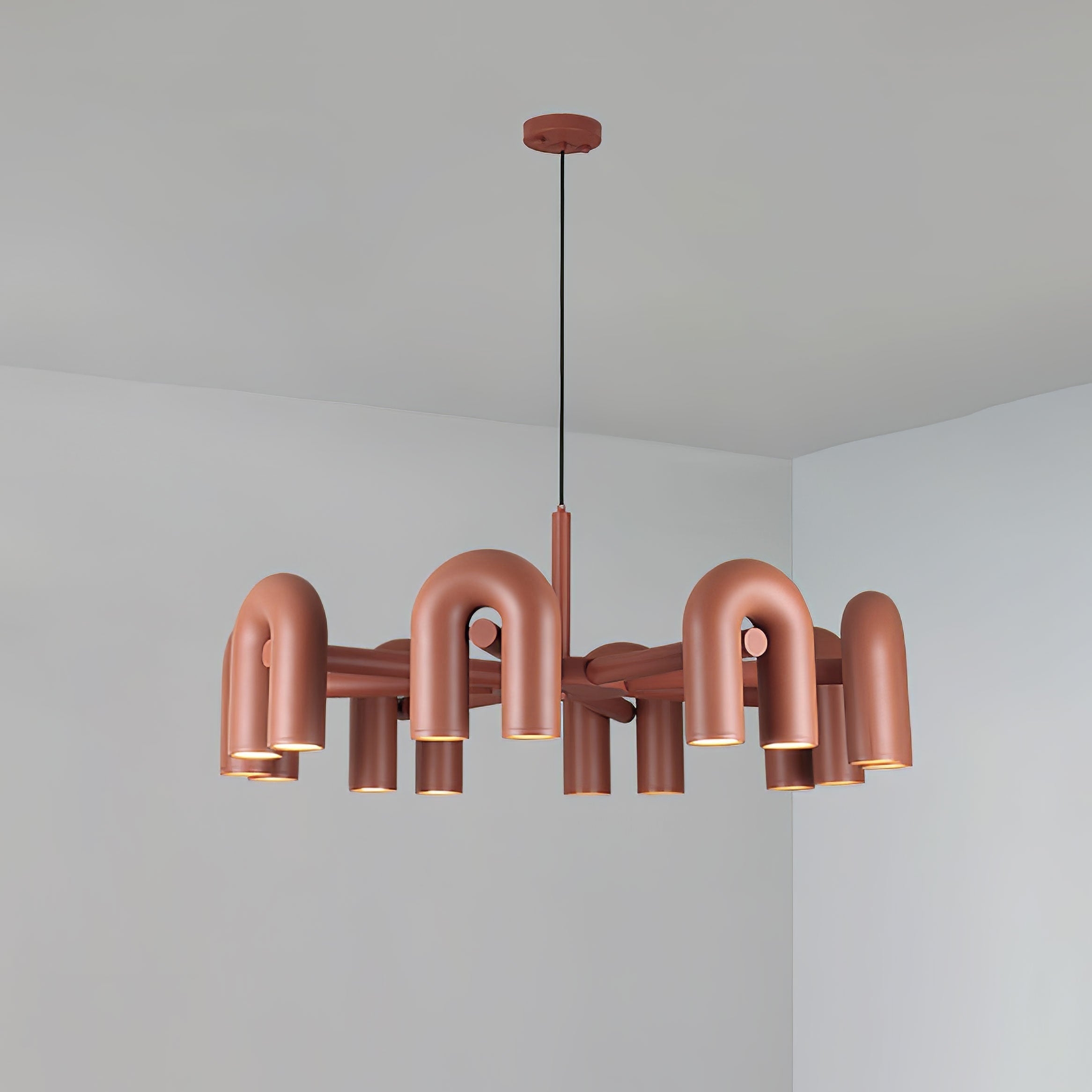 Modern Modular U Shape LED Chandelier Adjustable Geometric Multi Head Ceiling Light Fixture