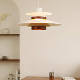 Modern Modulo Layered Metal and Dark Oak Wood Pendant Light for Dining Areas