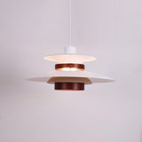 Modern Modulo Layered Metal and Dark Oak Wood Pendant Light for Dining Areas
