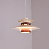 Modern Modulo Layered Metal and Dark Oak Wood Pendant Light for Dining Areas