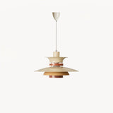 Modern Modulo Layered Metal and Dark Oak Wood Pendant Light for Dining Areas