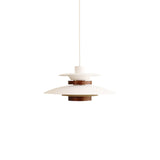 Modern Modulo Layered Metal and Dark Oak Wood Pendant Light for Dining Areas