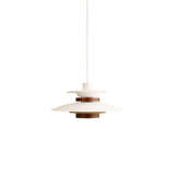 Modern Modulo Layered Metal and Dark Oak Wood Pendant Light for Dining Areas