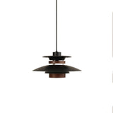 Modern Modulo Layered Metal and Dark Oak Wood Pendant Light for Dining Areas