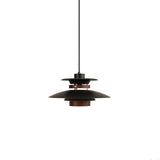 Modern Modulo Layered Metal and Dark Oak Wood Pendant Light for Dining Areas