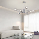 Modern Molecular Glass Globe Chandelier with 3 Step Dimming for Dining Room and Bedroom
