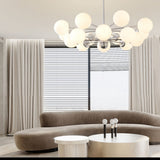 Modern Molecular Glass Globe Chandelier with 3 Step Dimming for Dining Room and Bedroom