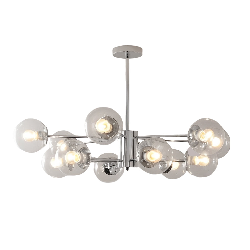 Modern Molecular Glass Globe Chandelier with 3 Step Dimming for Dining Room and Bedroom