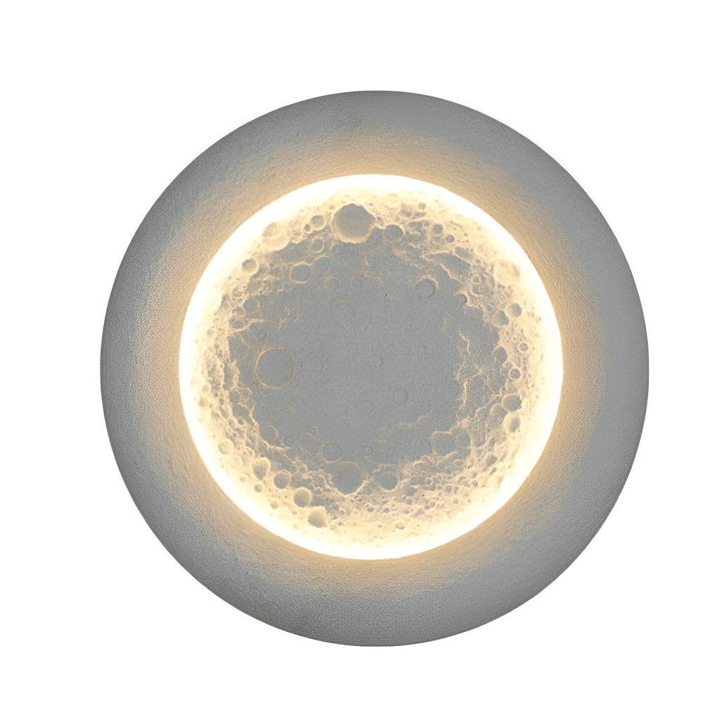 Modern Moon Crater LED Outdoor Wall Sconce Waterproof Concrete Exterior Light for Garden and Villa