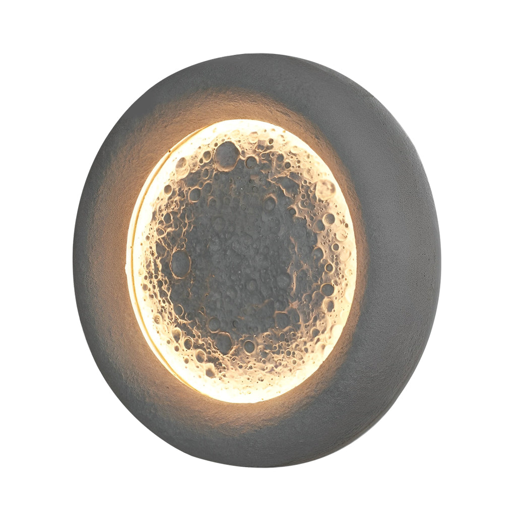 Modern Moon Crater LED Outdoor Wall Sconce Waterproof Concrete Exterior Light for Garden and Villa