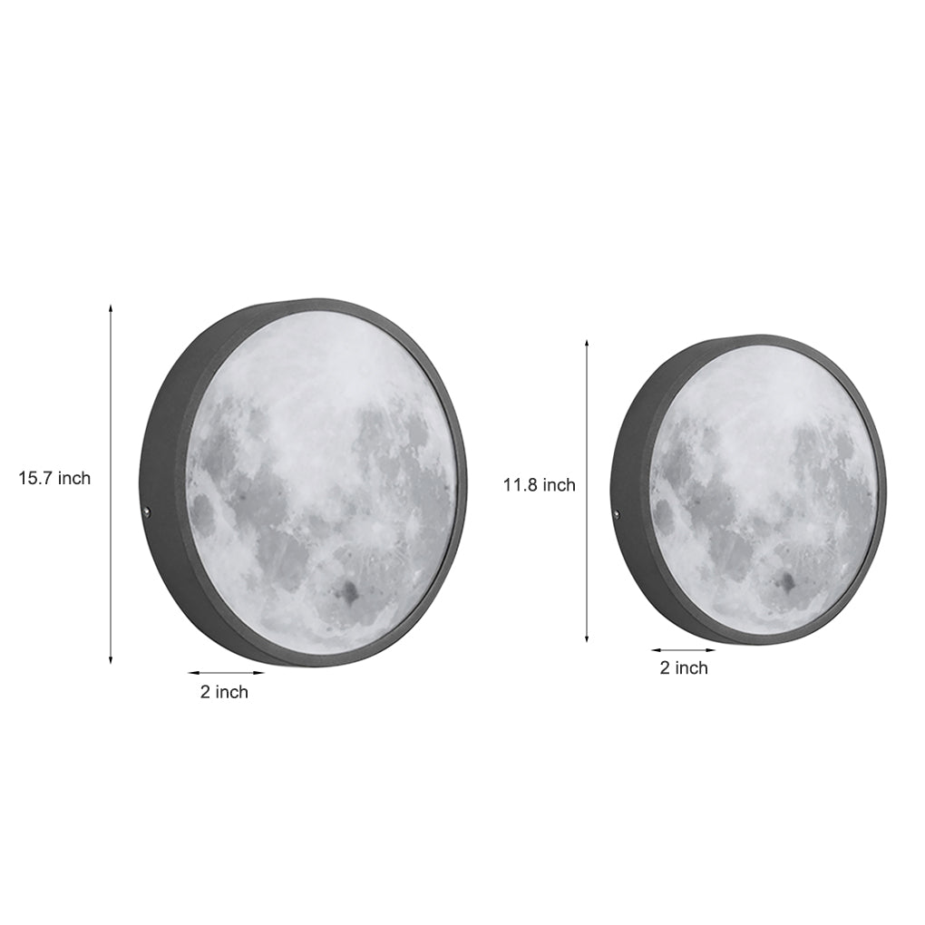 Modern Moon Design LED Outdoor Wall Light Waterproof Exterior Garden Sconce for Residential Villa