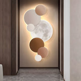 Modern Moon Design LED Wall Sconce Planetary Art Lighting with Remote Control and USB Power