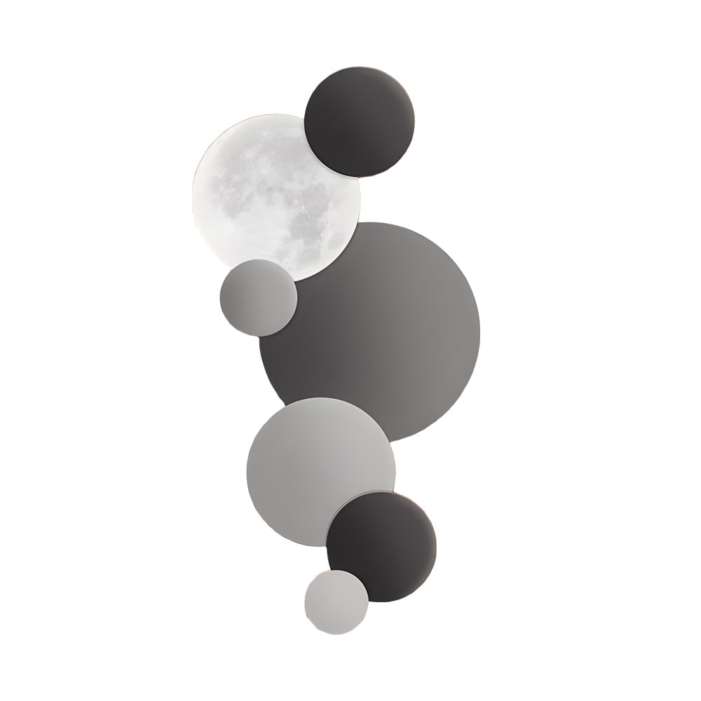 Modern Moon Design LED Wall Sconce Planetary Art Lighting with Remote Control and USB Power