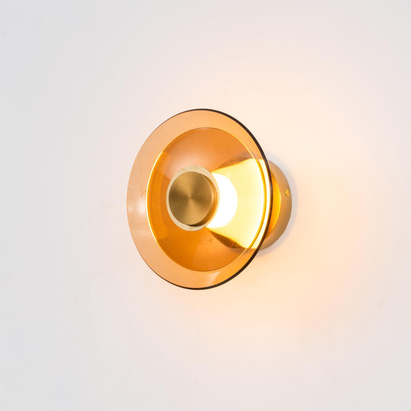 Modern Moon Inspired Glass Disc Wall Sconce Integrated LED Indoor Decorative Lighting