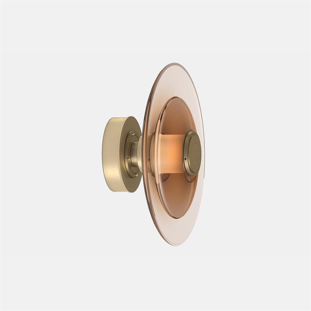 Modern Moon Inspired Glass Disc Wall Sconce Integrated LED Indoor Decorative Lighting