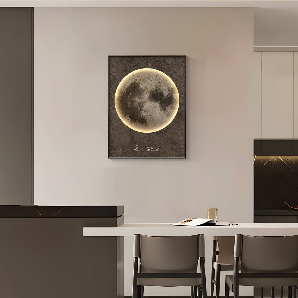 Modern Moon Integrated LED Lighted Electric Meter Box Cover Decorative Painting Art
