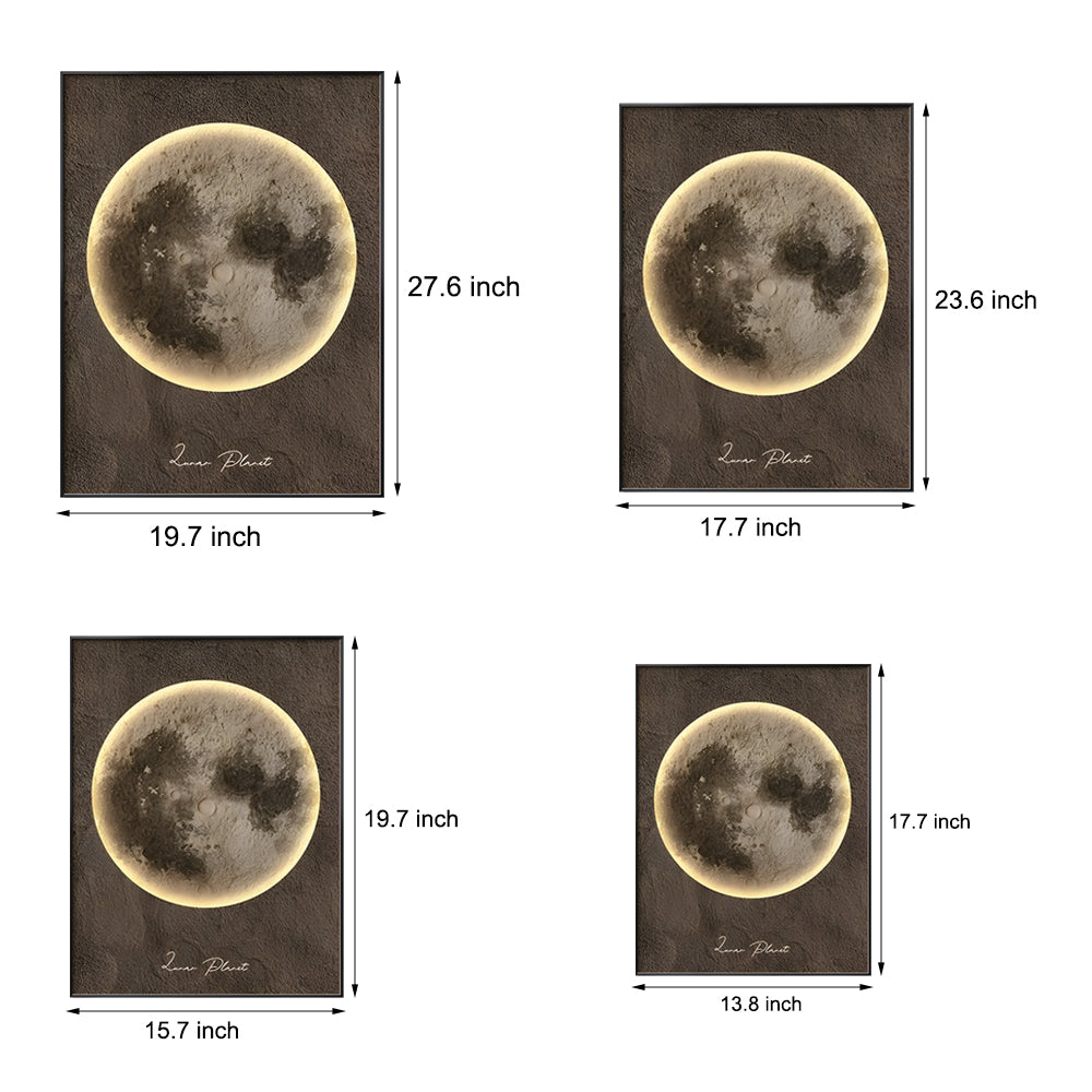 Modern Moon Integrated LED Lighted Electric Meter Box Cover Decorative Painting Art