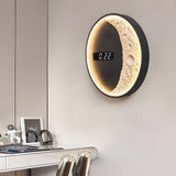Modern Moon LED Wall Light with Digital Clock and Astronaut Decor Dimmable 3 Color Sconce