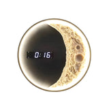 Modern Moon LED Wall Light with Digital Clock and Astronaut Decor Dimmable 3 Color Sconce