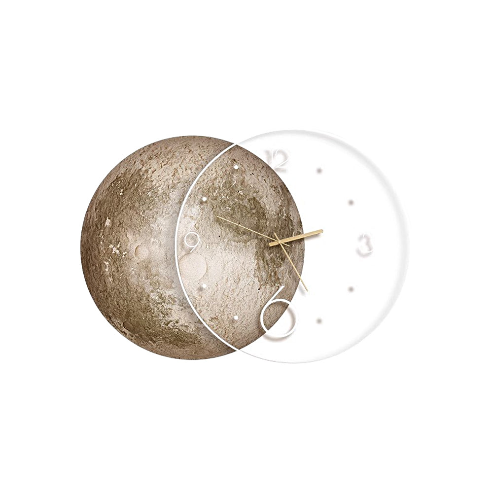Modern Moon Lunar LED Wall Clock and Decorative Wall Painting Lamp with Remote Control and USB Power Supply