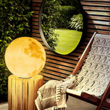 Modern Moon Outdoor Pier Mount Pillar Light Globe Sphere Solar Powered Path Lamp