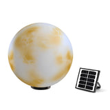 Modern Moon Outdoor Pier Mount Pillar Light Globe Sphere Solar Powered Path Lamp