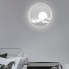 Modern Moon Patterned Circular LED Wall Sconce with Integrated Dimmable Lighting 16 Inch
