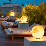 Modern Moon Shaped LED Outdoor Pillar Light Waterproof Solar Post Lamp for Yard