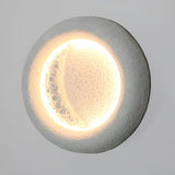 Modern Moon Shaped Outdoor LED Wall Sconce Waterproof Exterior Porch Lighting Concrete Garden Lamp