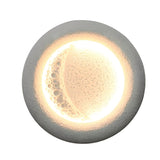 Modern Moon Shaped Outdoor LED Wall Sconce Waterproof Exterior Porch Lighting Concrete Garden Lamp
