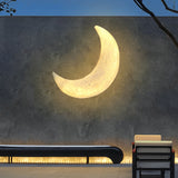 Modern Moon Shaped Outdoor Wall Sconce Waterproof Resin LED Light for Garden and Yard