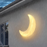 Modern Moon Shaped Outdoor Wall Sconce Waterproof Resin LED Light for Garden and Yard