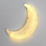 Modern Moon Shaped Outdoor Wall Sconce Waterproof Resin LED Light for Garden and Yard